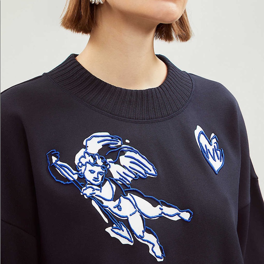 VVB Embroidered printed cotton-fleece sweatshirt